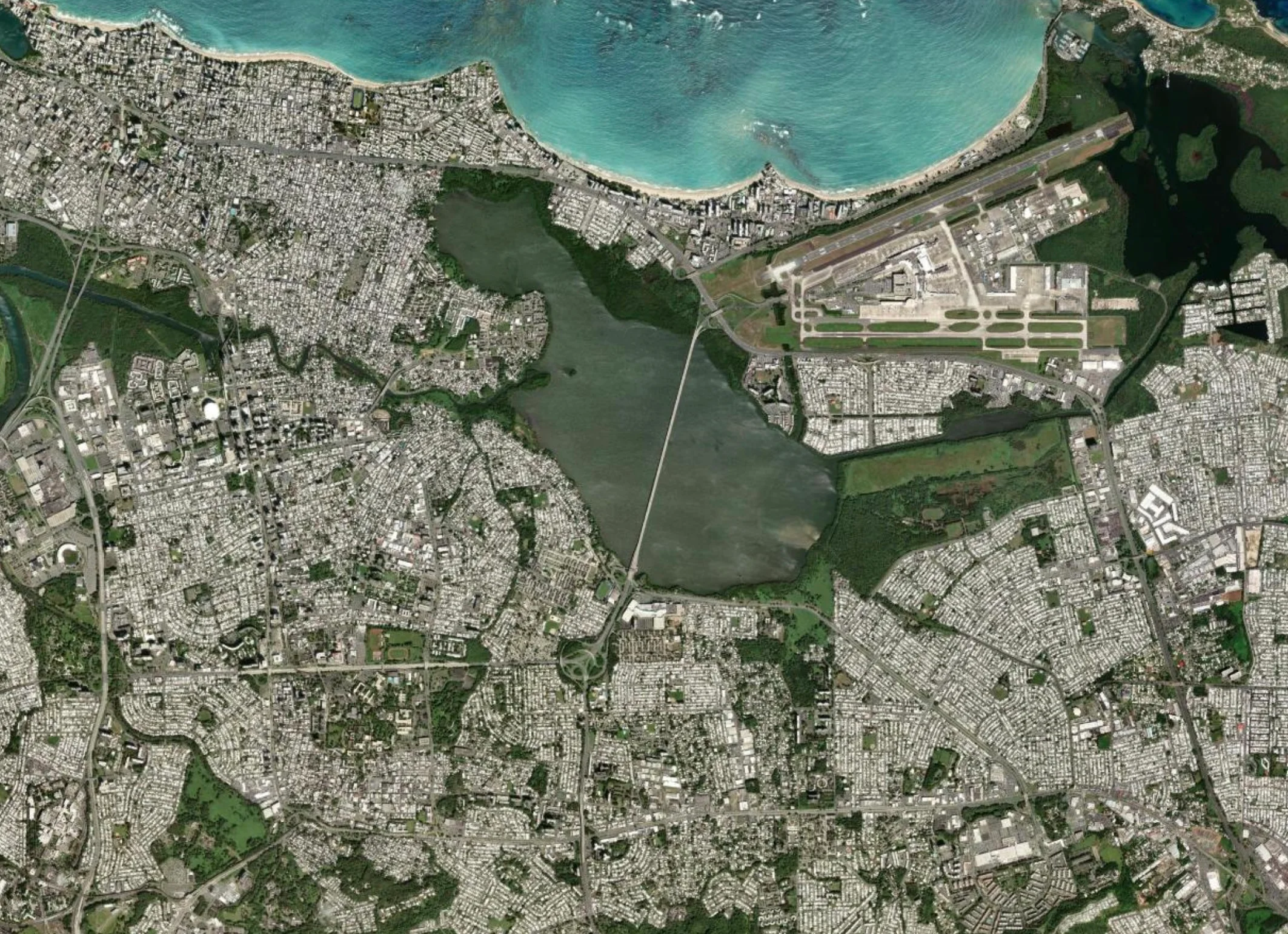 Map showing route from Skyward Homestays property to SJU Airport